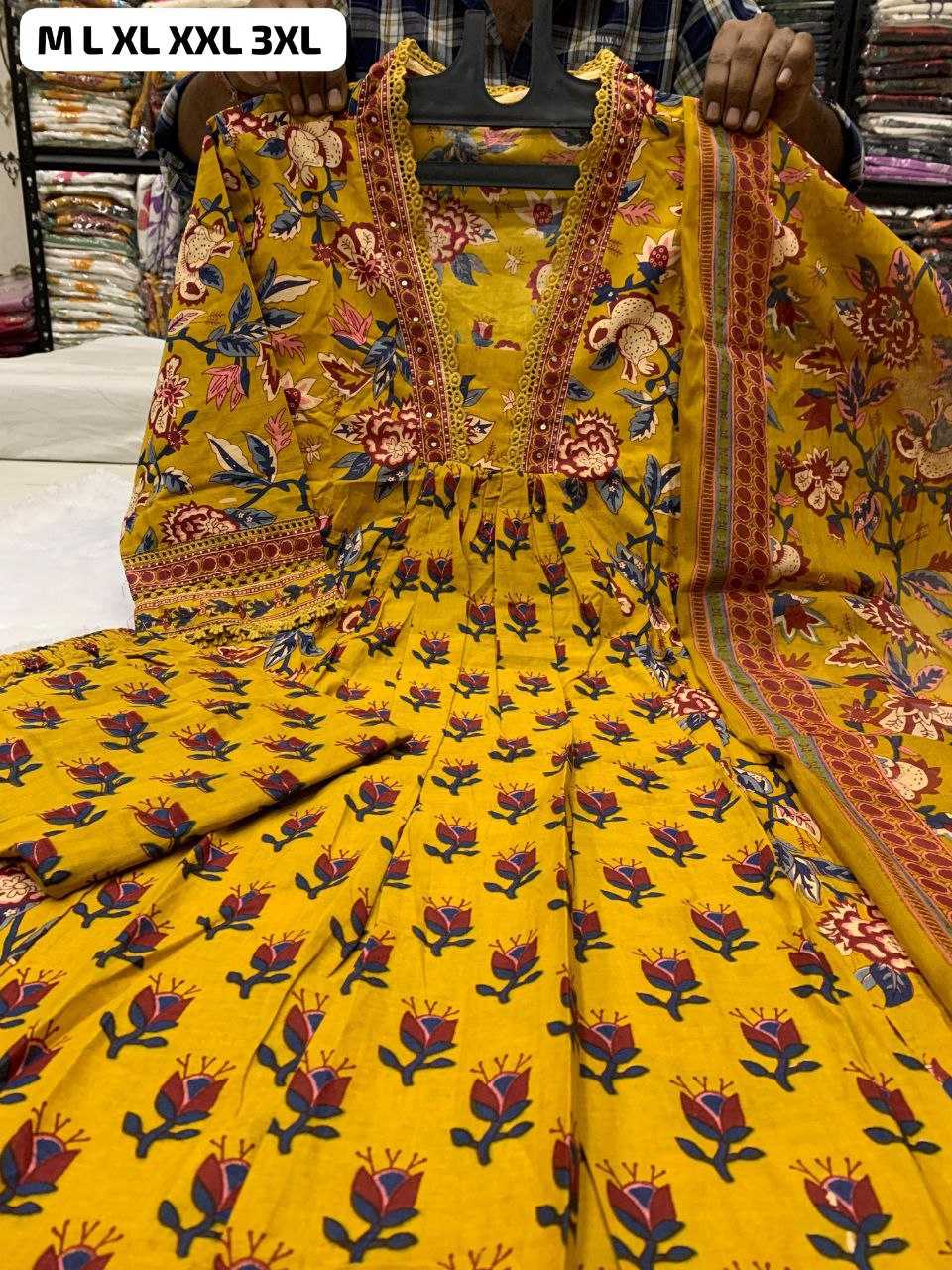 Cotton  Anarkali Suit